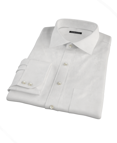 White 100s Broadcloth Men's Dress Shirt 