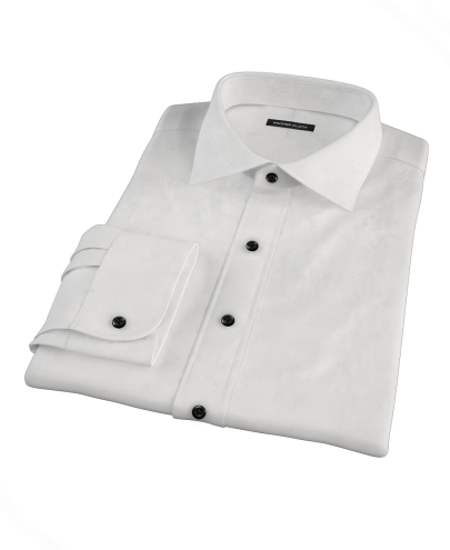 White 120s Broadcloth Custom Dress Shirt 