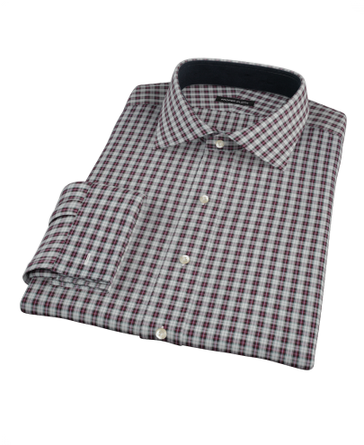 Sullivan Street Maroon Plaid Men's Dress Shirt 