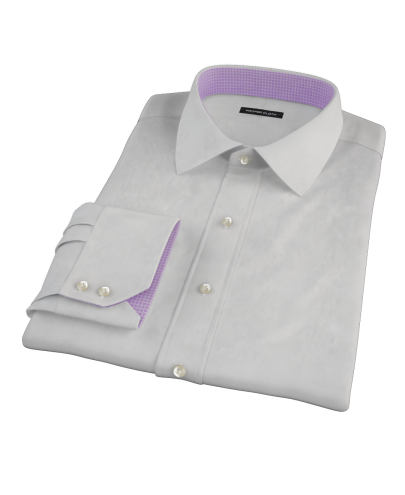Light Gray Broadcloth Men's Dress Shirt 