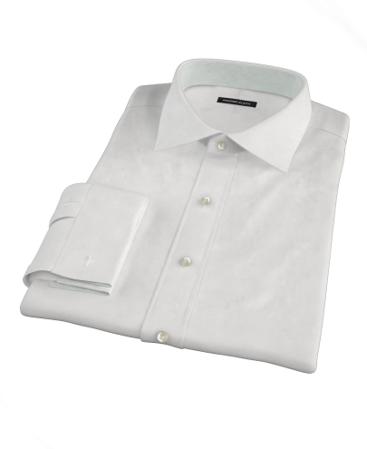 Albini White Broadcloth Custom Dress Shirt 