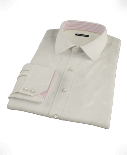 Ecru Pinpoint Custom Dress Shirt 