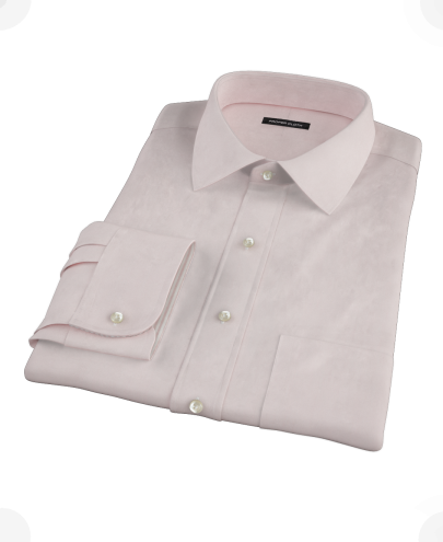 Pink End-on-End Fitted Dress Shirt 