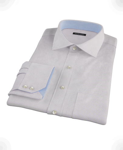 Lavender Mini Grid Custom Dress Shirt 