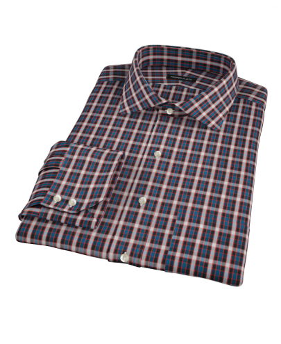 Mandarin Ocean Plaid Custom Dress Shirt 