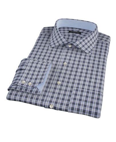Thompson Street Purple Plaid Fitted Dress Shirt 