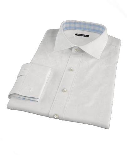 White 140s Broadcloth Men's Dress Shirt 