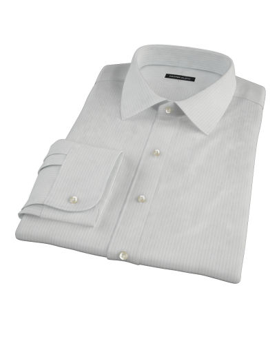 Fine Navy Stripe Twill Custom Dress Shirt 