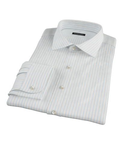 Light Blue Stripe Twill Fitted Dress Shirt 