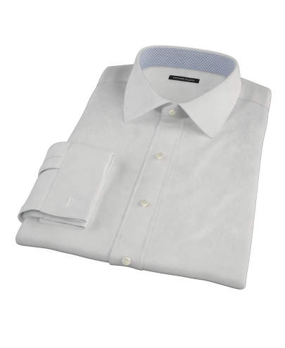100s Pale Gray Stripe Custom Dress Shirt 