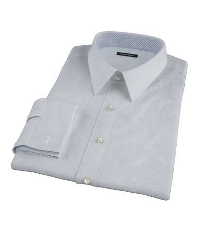 Light Blue Fine Stripe Fitted Dress Shirt 