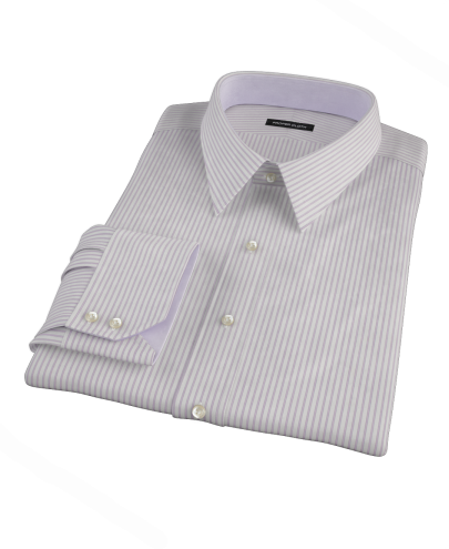 Albini Pink Bordered Stripe Men's Dress Shirt 
