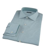 Dark Green Mini Gingham Men's Dress Shirt 