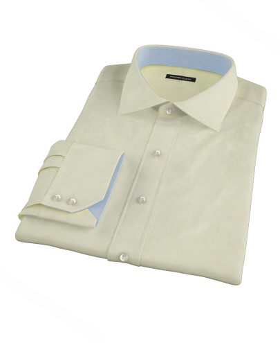 Yellow End-on-End Stripe Custom Dress Shirt 