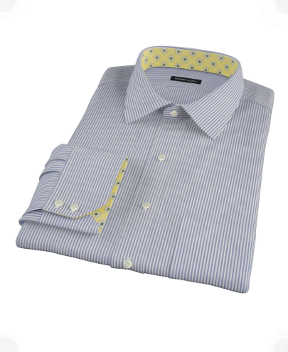 Navy University Stripe Custom Dress Shirt 