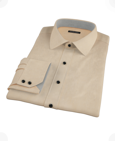 Orange End-on-End Fitted Dress Shirt 