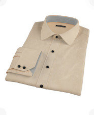 Orange End-on-End Fitted Dress Shirt 