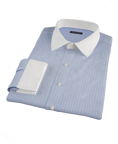 Blue and Pink Stripe Custom Dress Shirt 