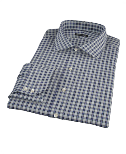 Sullivan Street Blue Plaid Custom Dress Shirt 