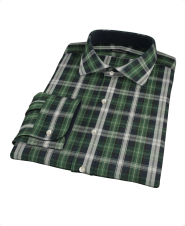 Green Navy Plaid Check Custom Dress Shirt 