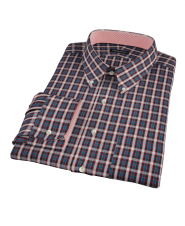Mandarin Ocean Plaid Men's Dress Shirt 