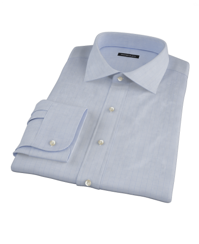 Light Blue Glen Grid Medium Custom Dress Shirt 