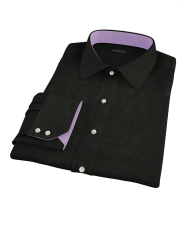 Black Broadcloth Men's Dress Shirt 