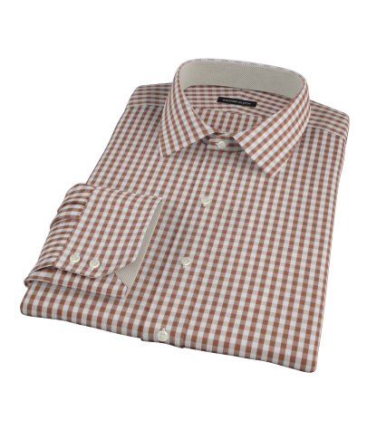 Clove Brown Gingham Men's Dress Shirt 