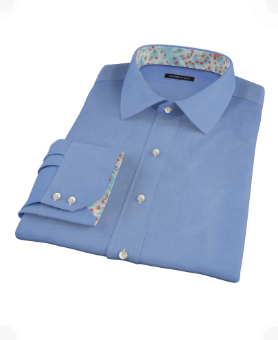 French Blue Pinpoint Custom Dress Shirt 