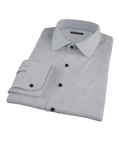 100s Navy Stripe Men's Dress Shirt 