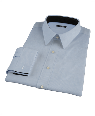 Blue Diagonal Texture Fitted Dress Shirt 
