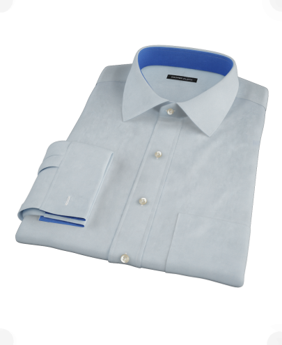 Light Blue Heavy Oxford Cloth Men's Dress Shirt 