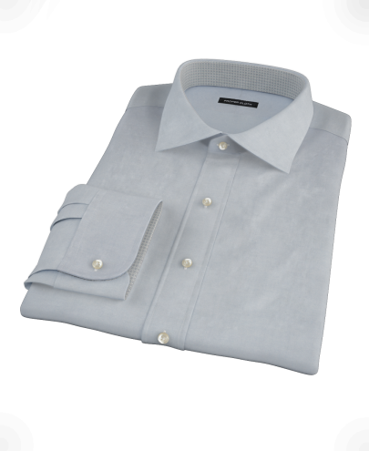 Stormy Light Blue Pinpoint Fitted Dress Shirt 