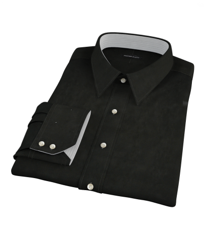 Black Broadcloth Men's Dress Shirt 