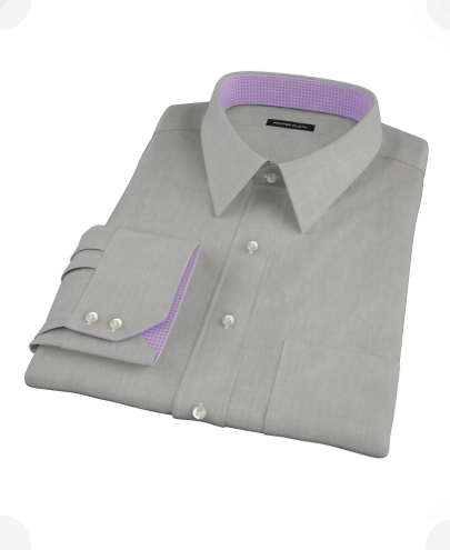 Charcoal End-on-End Men's Dress Shirt 