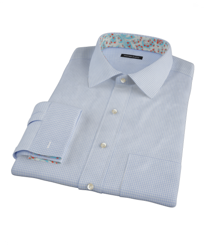 Light Blue Houndstooth Custom Dress Shirt 
