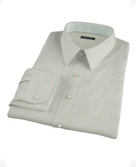 Soft Green Basketweave Custom Dress Shirt 