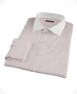 Pink End-on-End Fitted Dress Shirt 