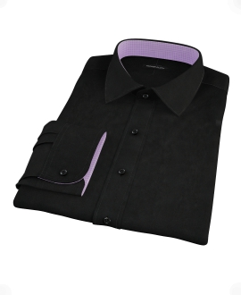 Black 100s Broadcloth Men's Dress Shirt 