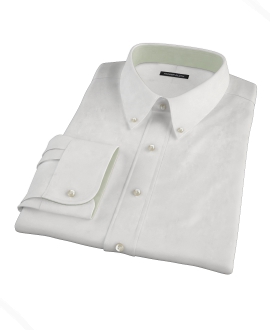 Thomas Mason White Pinpoint Custom Dress Shirt 