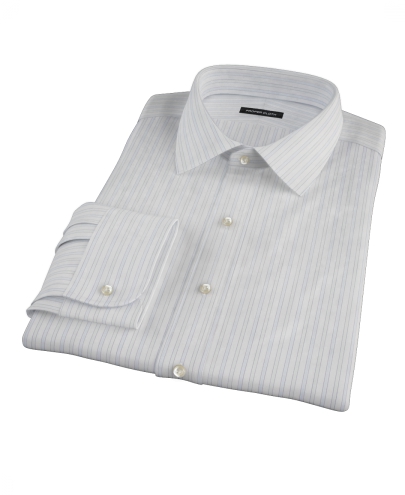 Blue and Green Stripe Custom Dress Shirt 