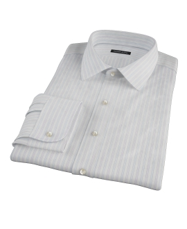 Blue and Lavender Stripe Fitted Dress Shirt 