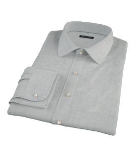Light Gray Herringbone Custom Dress Shirt 