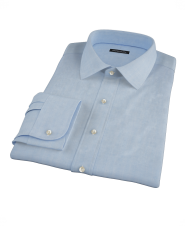 Light Blue Herringbone Fitted Dress Shirt 