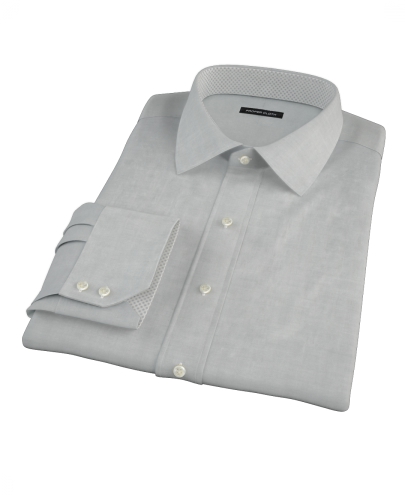 Light Gray Herringbone Men's Dress Shirt 