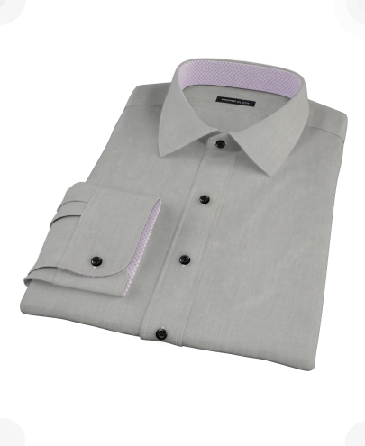 Charcoal End-on-End Men's Dress Shirt 