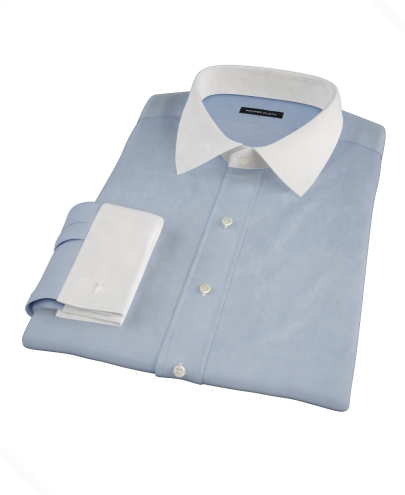 Japanese Blue Cavalry Twill Men's Dress Shirt 