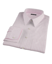 Pale Pink Gingham Custom Dress Shirt 