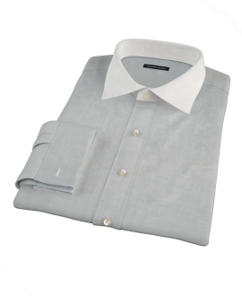 Light Gray Herringbone Men's Dress Shirt 