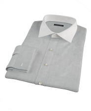 Light Gray Herringbone Men's Dress Shirt 